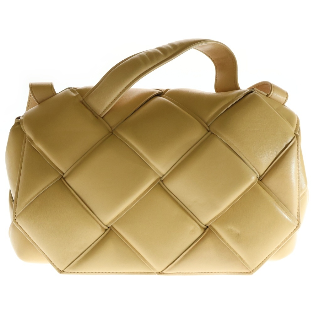 BOTTEGA VENETA ボッテガヴェネタ マキシイントレチャート トップハンドル パデット 2WAYショルダーバッグ ベージュ レザー拍卖