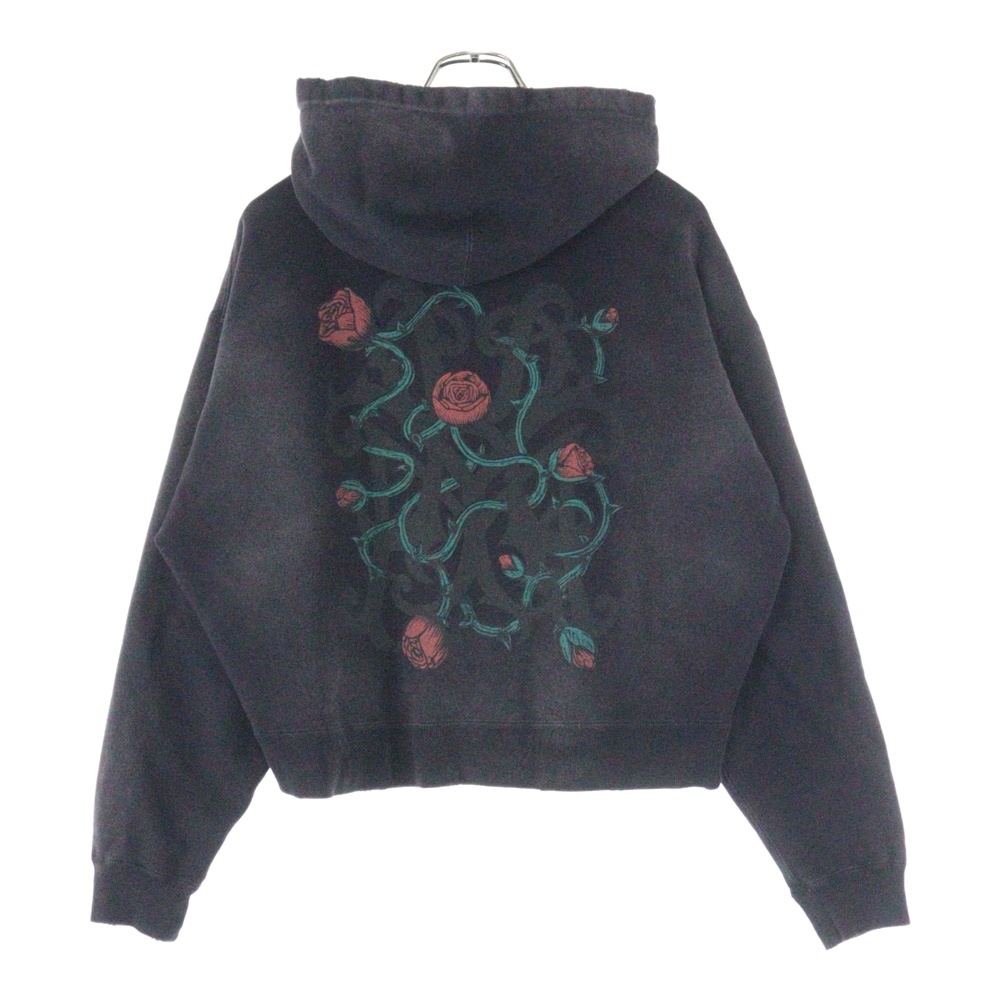 KAMIYA カミヤ 25SS KMY-ROSE DISTRESSED ZIP HOODIE カミヤローズ ディストレスド ジップフーディー ブラック G14HD074拍卖