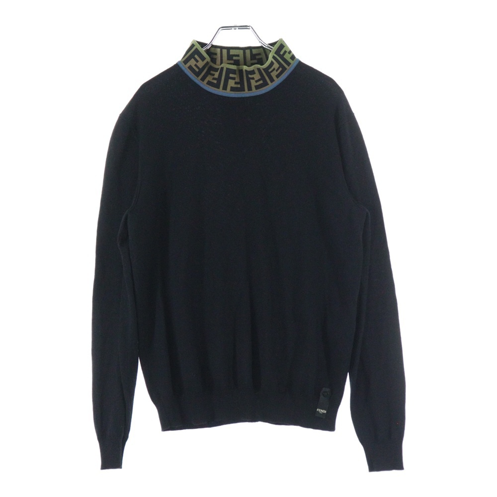 FENDI フェンディ FF Knit Sweater ズッカ ハイネックニットセーター ブラック FZZ411 A4GC拍卖
