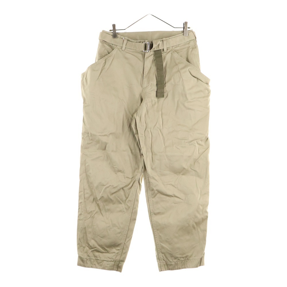 Sacai サカイ 25SS Cotton Chino Pants ベルテッドコットンチノパンツ ベージュ 25-03604M拍卖