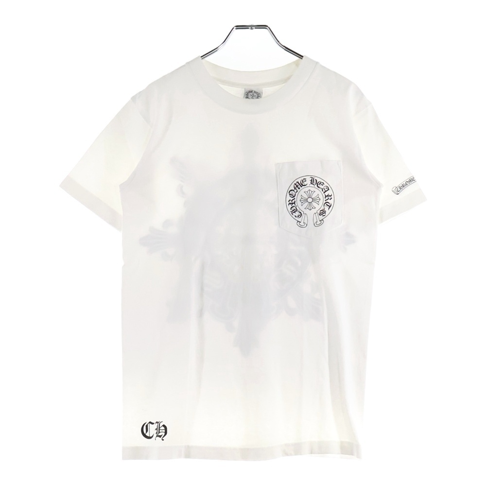 クロムハーツ OLD オールドモデル バッククロスホースシュー ホースシュープリントポケット 半袖Tシャツ ホワイト拍卖