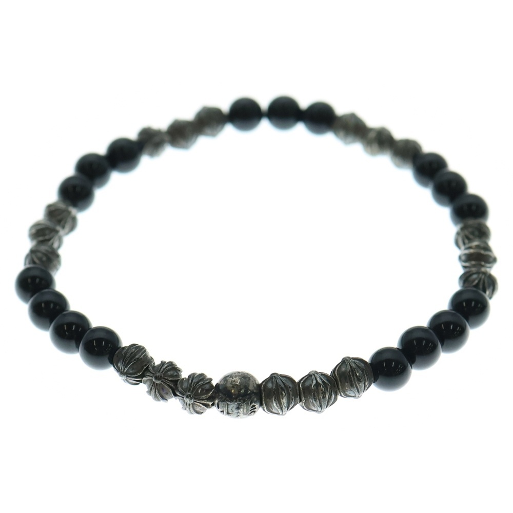 CHROME HEARTS クロムハーツ 6mm BEAD 6mm ビーズ ブレスレット シルバー/ブラック拍卖