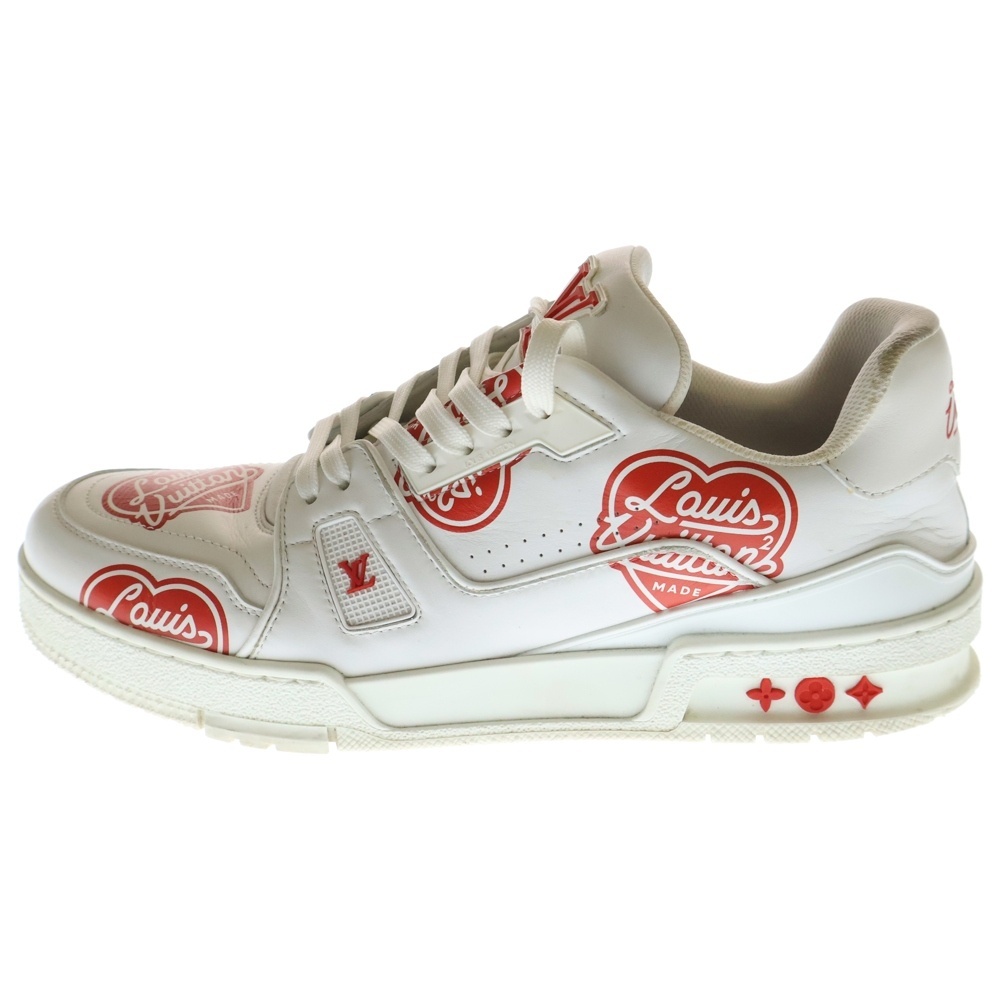 ルイヴィトン ×NIGO LV Trainer Line Sneaker ニゴー LVトレイナー ライン ローカットスニーカーシューズ ホワイト/レッド 1A9JAL拍卖