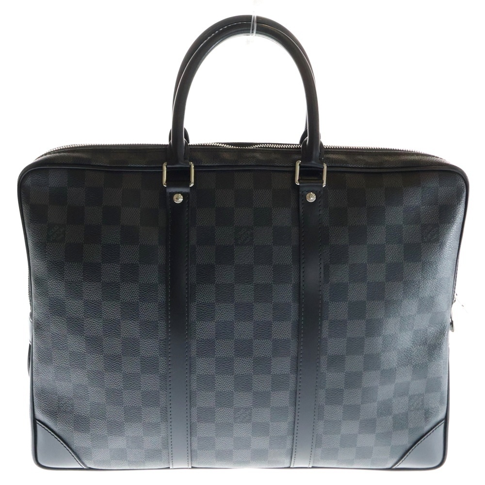 ルイヴィトン ダミエグラフィット ポルトドキュマン ヴォワヤージュ ビジネスバッグ トートバッグ ブラック PVCレザー N41478拍卖