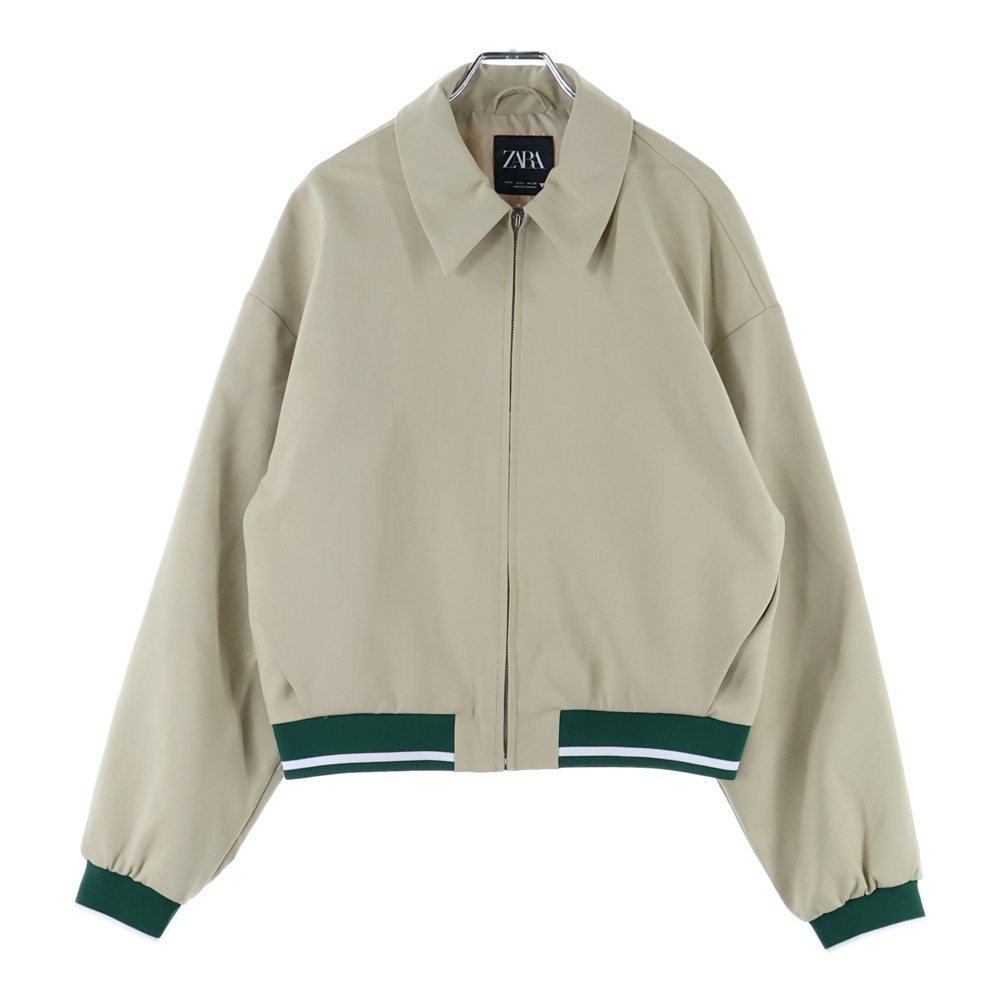 ZARA ザラ ジップアップ コントラストテープジャケット ベージュ拍卖