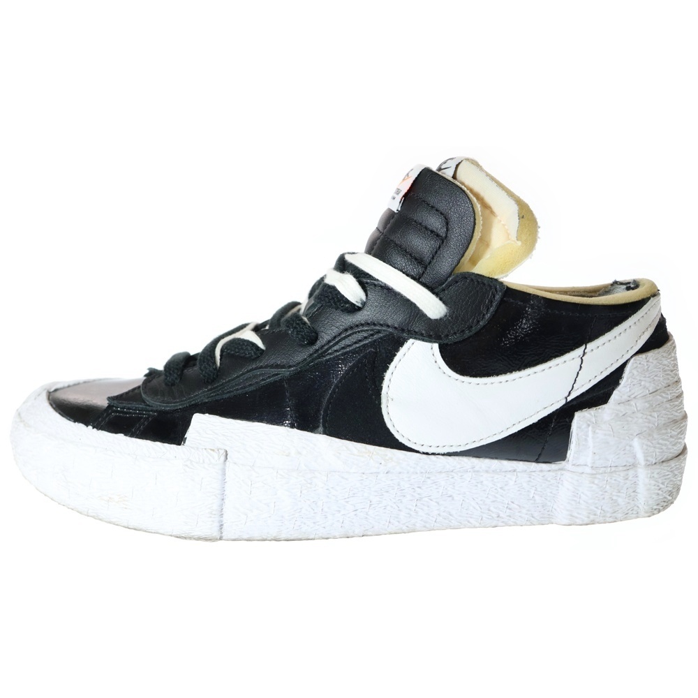 ナイキ ×サカイ BLAZER ブレザー ブラックパテントレザー ローカットスニーカー ブラック/ホワイト US10/28.0cm DM6443-001拍卖