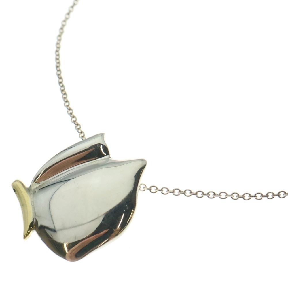 TIFFANY&Co ティファニー バタフライネックレス ペンダント チェーン シルバー×ゴールド SV925/K18 3.8g拍卖
