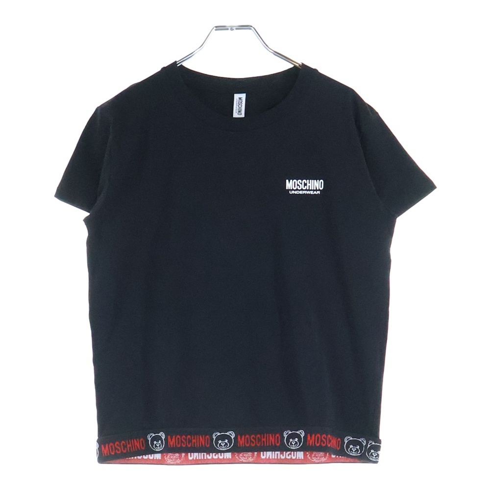 MOSCHINO モスキーノ BEARラインロゴプリント 半袖Tシャツ クルーネックカットソー ZUA1920 ブラック拍卖