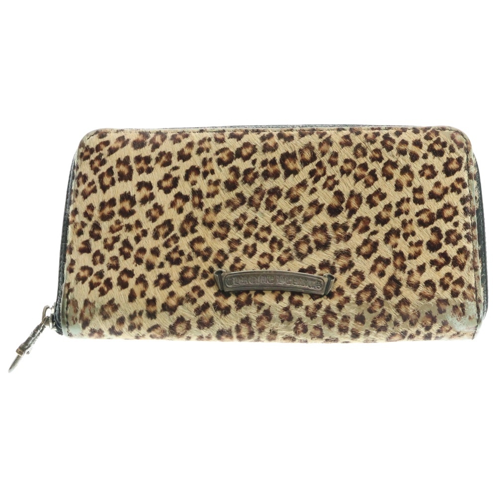 CHROME HEARTS (クロムハーツ) REC F ZIP ラウンドジップ ダルメシアン ハラコレザー コンパクトウォレット 財布 ブラウン/ホワイト拍卖