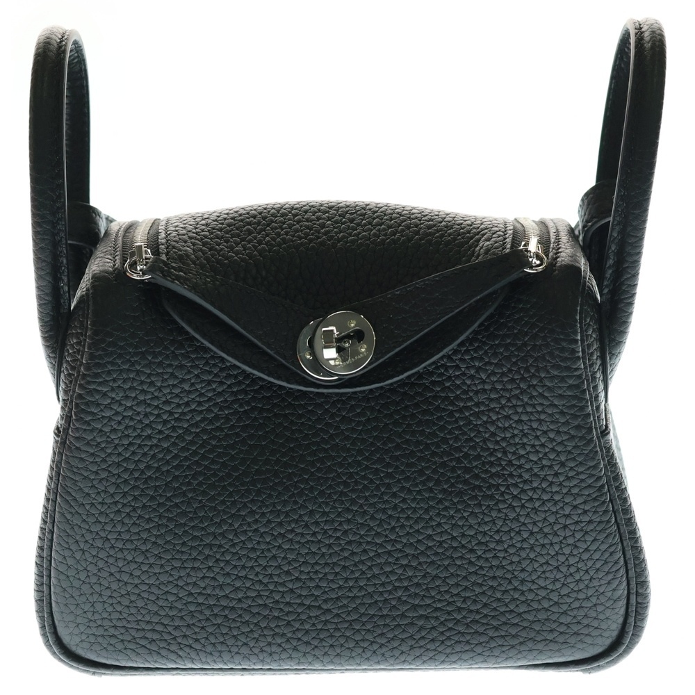 HERMES エルメス リンディ ミニ20 トリヨンクレマンス 2WAY レザーハンドバッグ ワンショルダーバッグ ブラック SV金具 K刻印拍卖