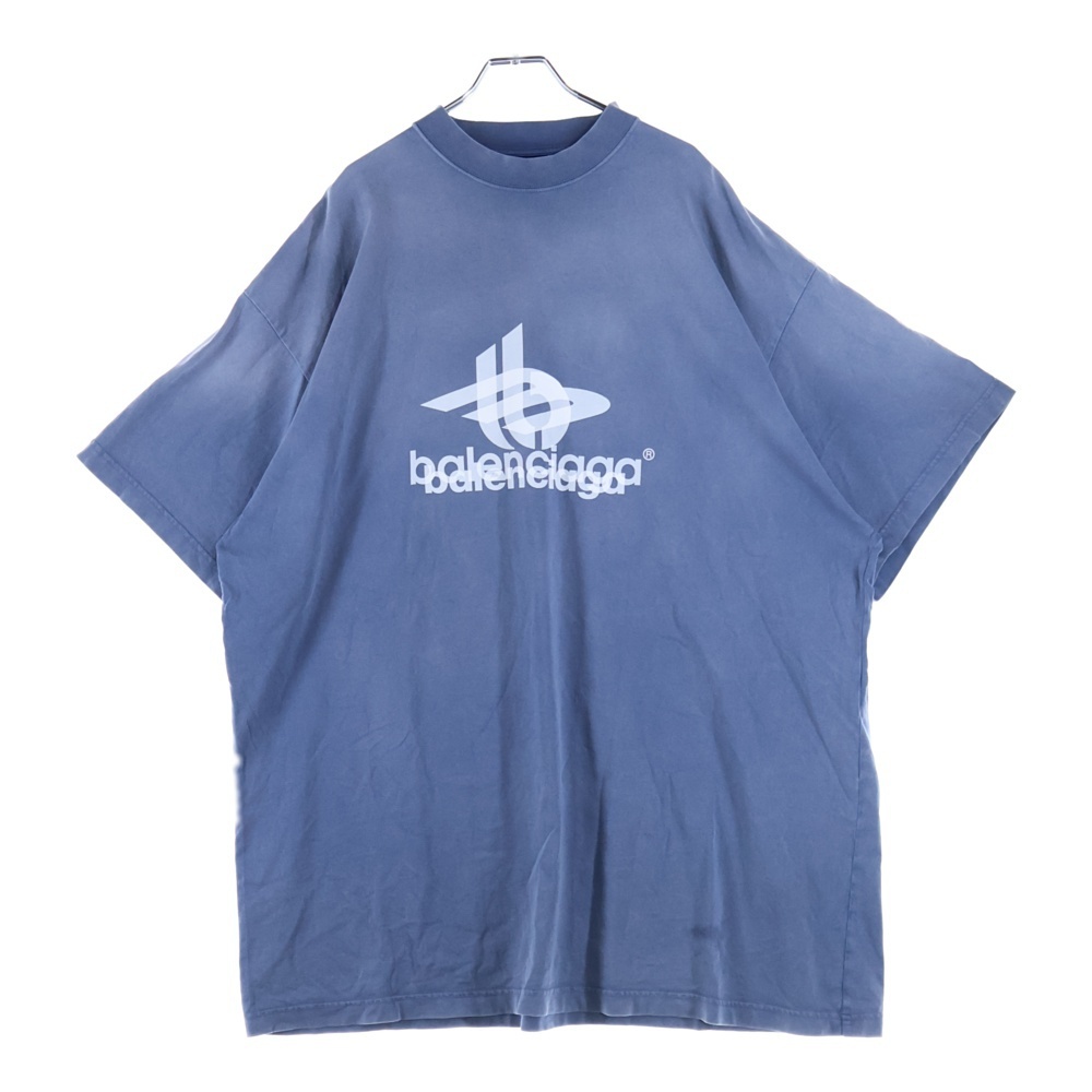 BALENCIAGA バレンシアガ 23AW LAYERED SPORTS LOGO TEE 739028 TPVF2 レイヤード スポーツ ロゴT 半袖Tシャツカットソー ネイビー拍卖