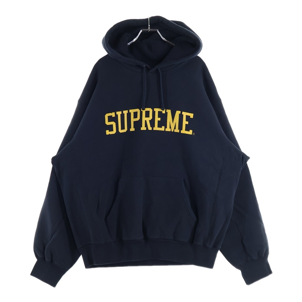 SUPREME シュプリーム 23AW Varsity Hooded Sweatshirt バーシティロゴ スウェットプルオーバーパーカー ブラック拍卖