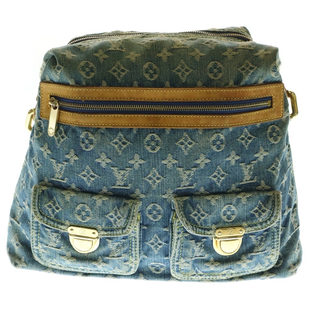 LOUIS VUITTON ルイヴィトン バギーGM モノグラムデニム レザー ハンド ワンショルダーバッグ ゴールド金具 インディゴ/ブラウン M95048拍卖