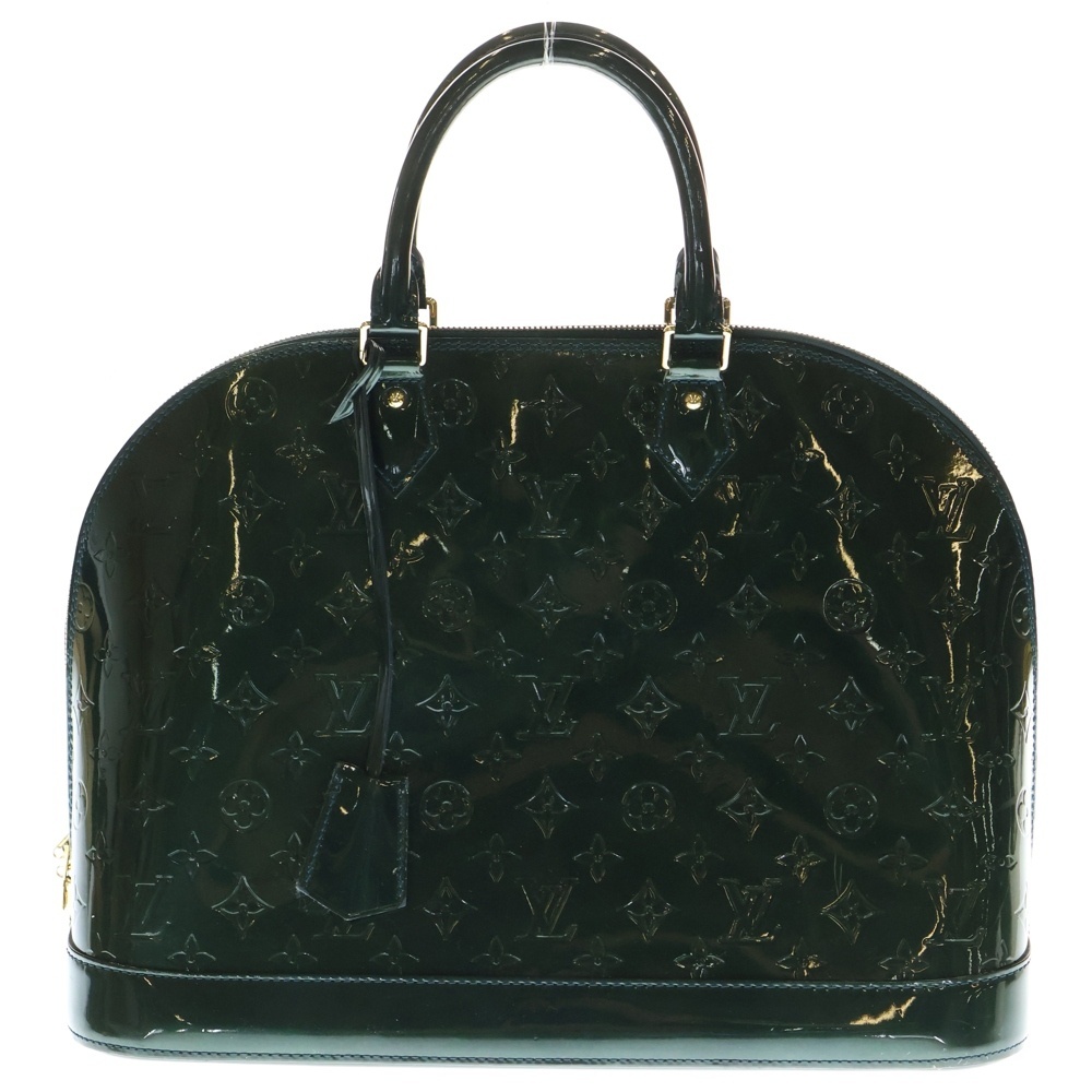 LOUIS VUITTON ルイヴィトン アルマGM モノグラム ヴェルニ パテントレザー ハンド トートバッグ ゴールド金具 グリーン M93682拍卖
