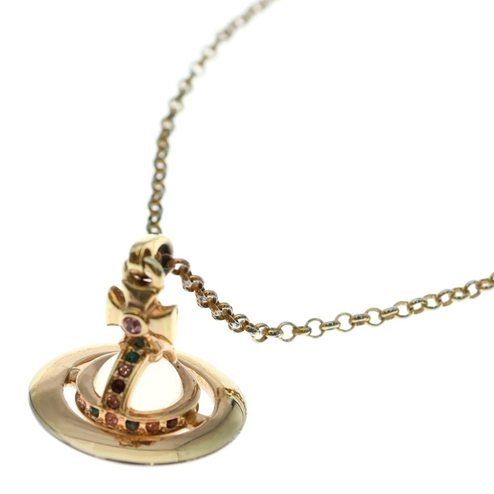 Vivienne Westwood ヴィヴィアンウエストウッド オーブ ストーン ネックレス ペンダント チェーン ピンクゴールド GP拍卖
