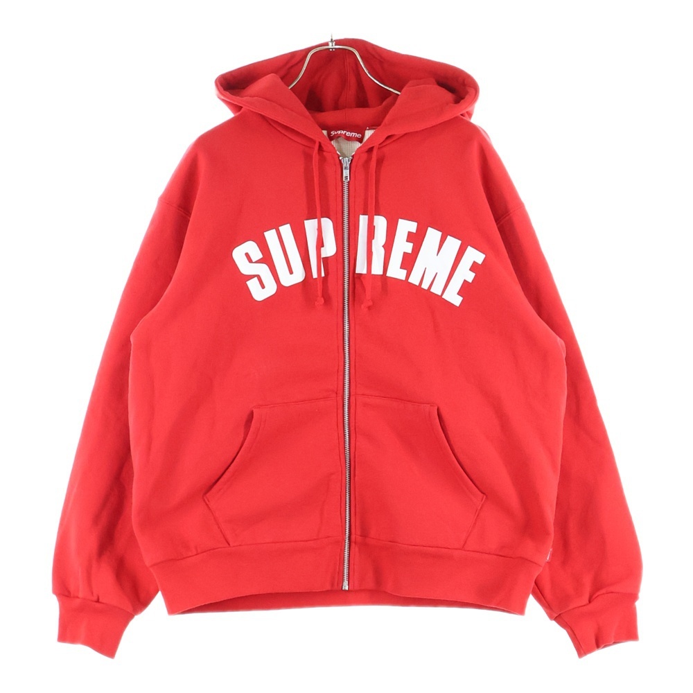 SUPREME シュプリーム 24AW Arc Logo Thermal Zip Sweatshirt アーチロゴ ジップアップ フーディ サーマルパーカー レッド拍卖