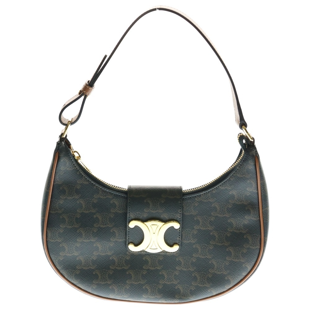 CELINE セリーヌ アヴァ トリオンフ ハンドバッグ ワンショルダーバッグ トリオンフキャンバス&カーフスキン ブラウン ゴールド金具 タン拍卖