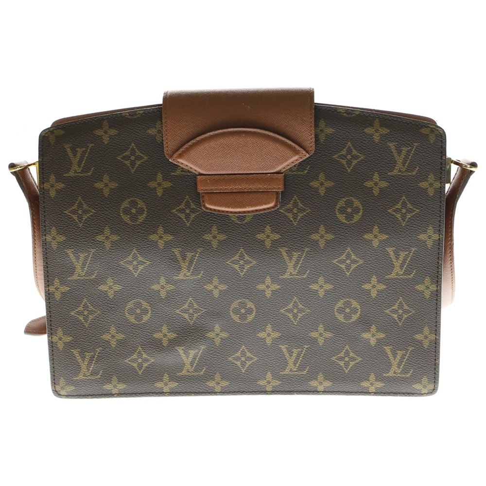 LOUIS VUITTON ルイヴィトン モノグラム クルセル ショルダーバッグ ブラウン ゴールド金具 レザー×PVC M51375拍卖