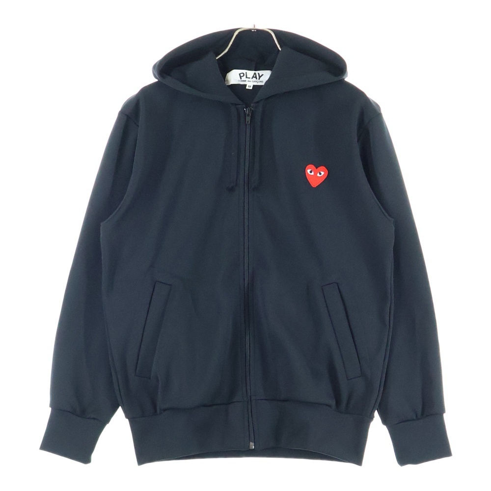 PLAY COMME des GARCONS プレイコムデギャルソン AD2019 ハート ロゴ スウェット ジップアップ パーカー ブラック AZ-T172拍卖
