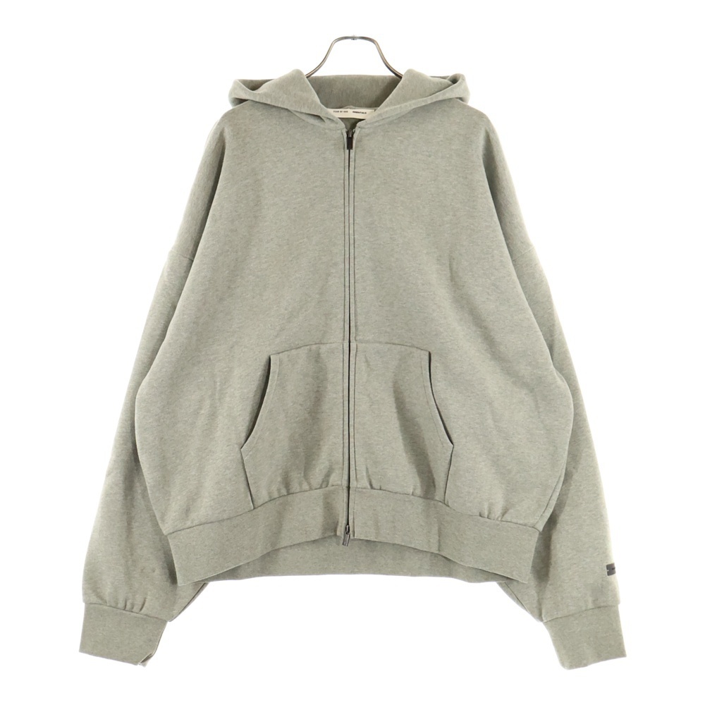 FOG Essentials エフオージー エッセンシャルズ フロントフェルトロゴ ジップアップパーカー フーディ グレー拍卖