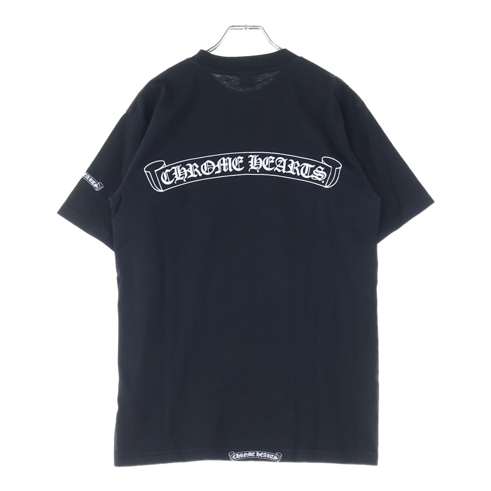 CHROME HEARTS クロムハーツ OLD Dagger Neck Logo Tee オールドモデル ダガープリント半袖Tシャツ ブラック拍卖