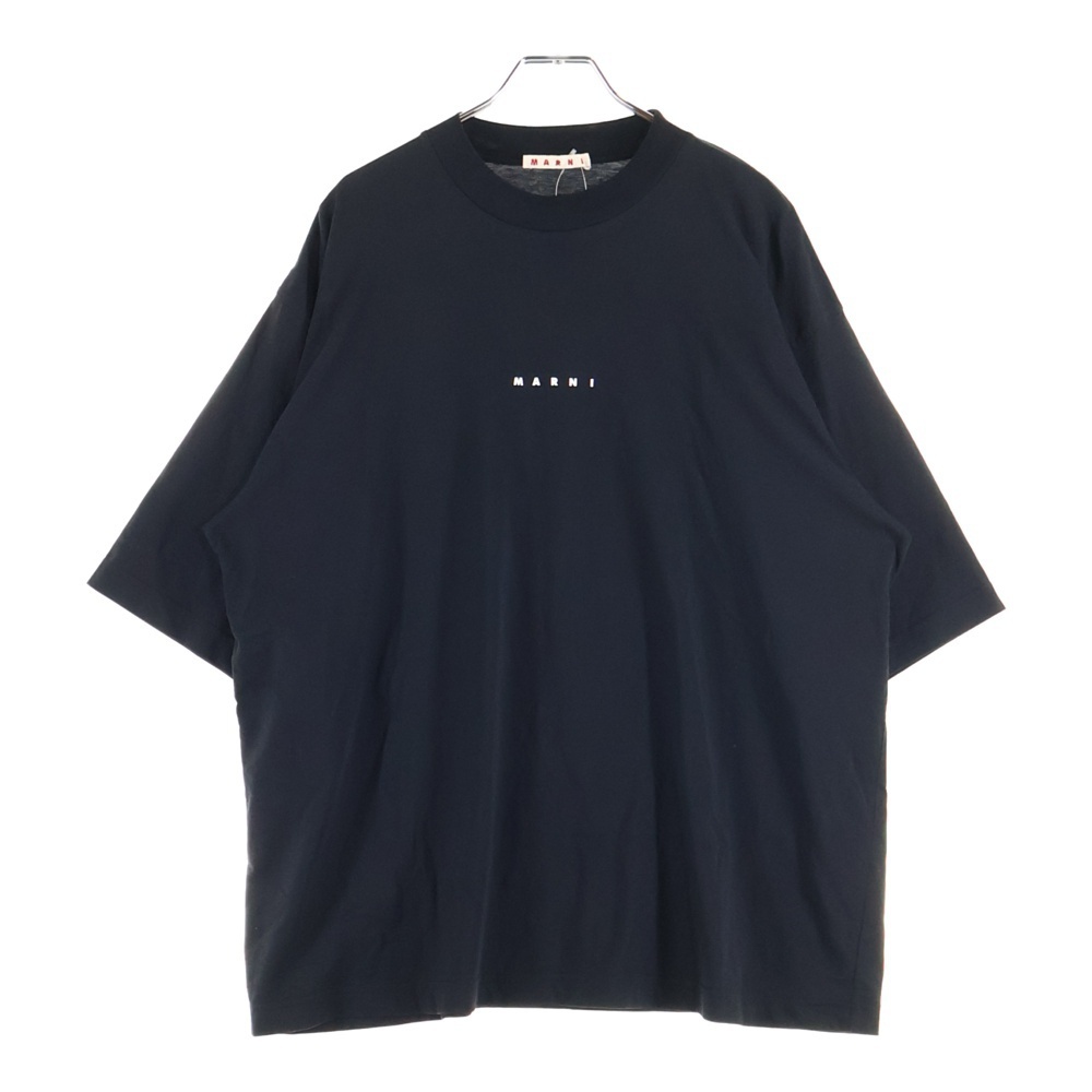 MARNI マルニ ロゴプリント クルーネックオーバーサイズカットソー Tシャツ ブラック HUMU0223P1USCS87拍卖