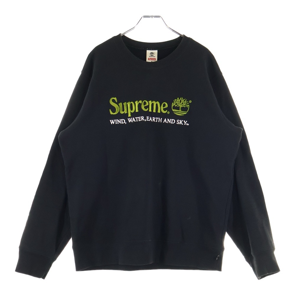 SUPREME シュプリーム ×Timberland Crewneck Sweat ティンバーランド クルーネックスウェットトレーナー ブラック拍卖