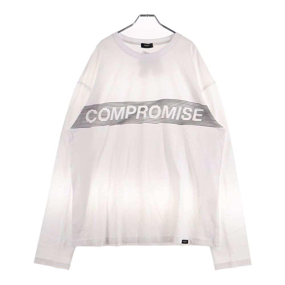 &CHILL アンドチル COMPROMISE アンドチル フロントプリント クルーネック 長袖Tシャツ カットソー ホワイト OCHI9T032-F-11拍卖