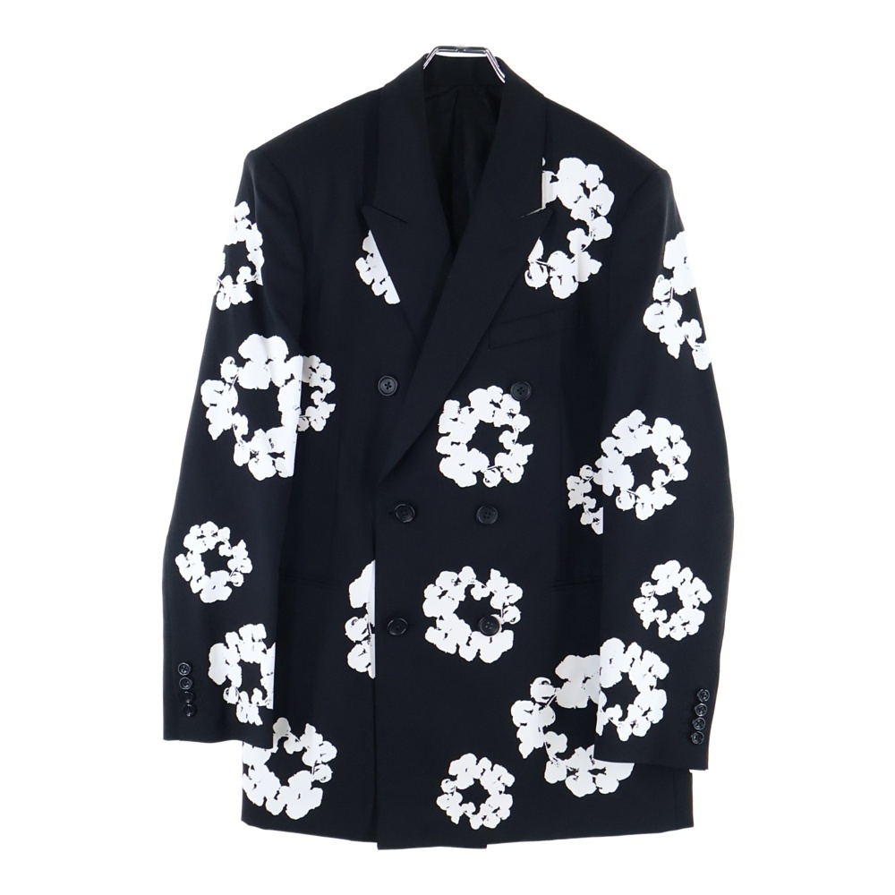 SAINT MICHAEL セントマイケル 24AW ×DENIM TEARS TAILOR JKT テーラードジャケット ブラック/ホワイト SM-YS1-0000-C48拍卖