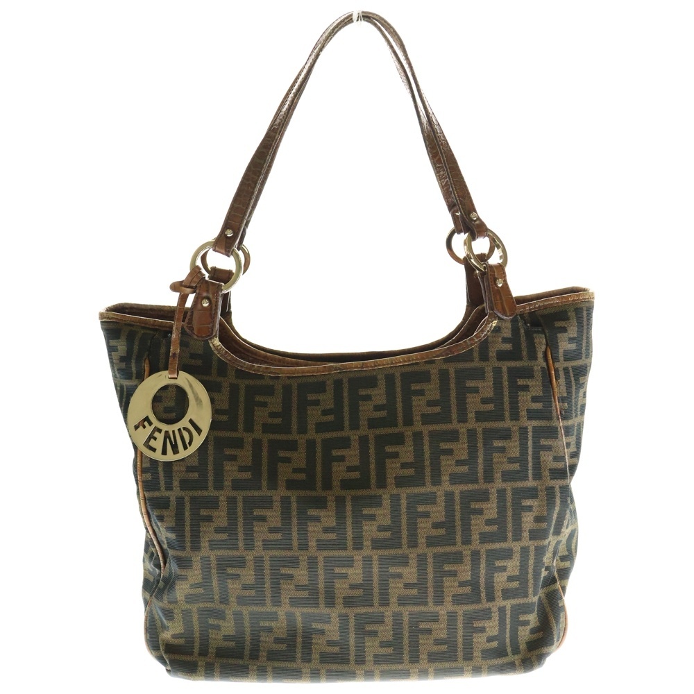 FENDI フェンディ ズッカ柄 ジャガード キャンバス ショルダーバッグ ブラウン レディース 2381-8BH187-ZY4-089拍卖