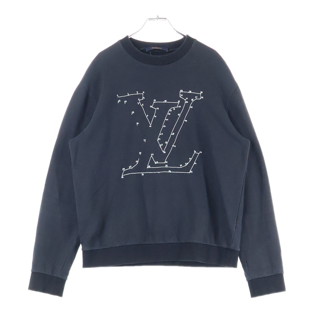 LOUIS VUITTON ルイヴィトン 20AW LVステッチ プリント エンブロイダリー スウェットトレーナー ブラック RM202M FMC HJY21W拍卖