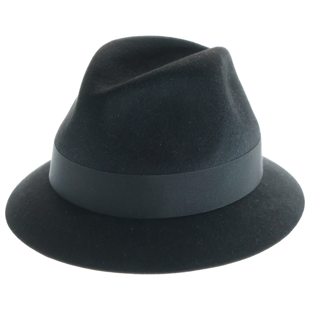 SAINT LAURENT PARIS サンローランパリ CHAPEAU LIAM シャポー ウール ロゴプレート 中折れハット 帽子 ブラック 634242-4YG07拍卖