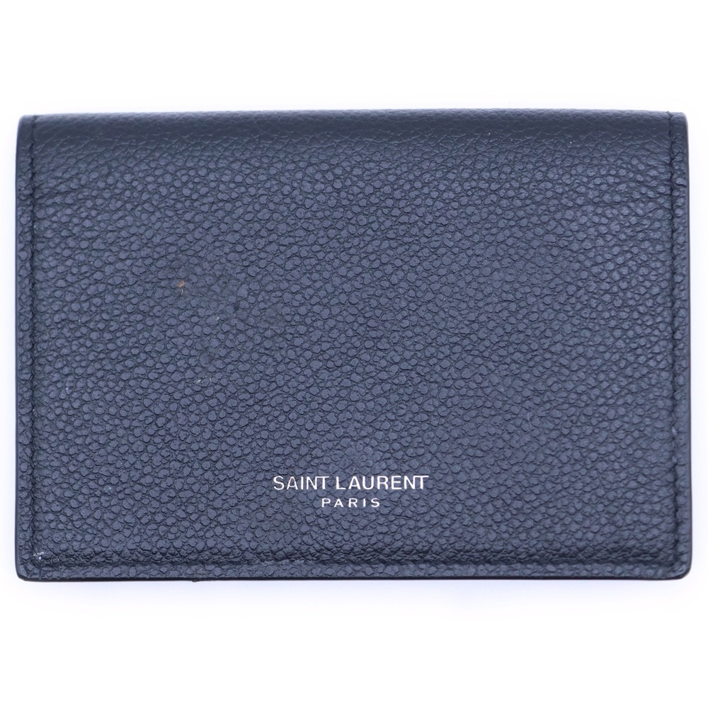 SAINT LAURENT PARIS サンローランパリ ロゴプリント レザーカードケース ブラック 360433拍卖