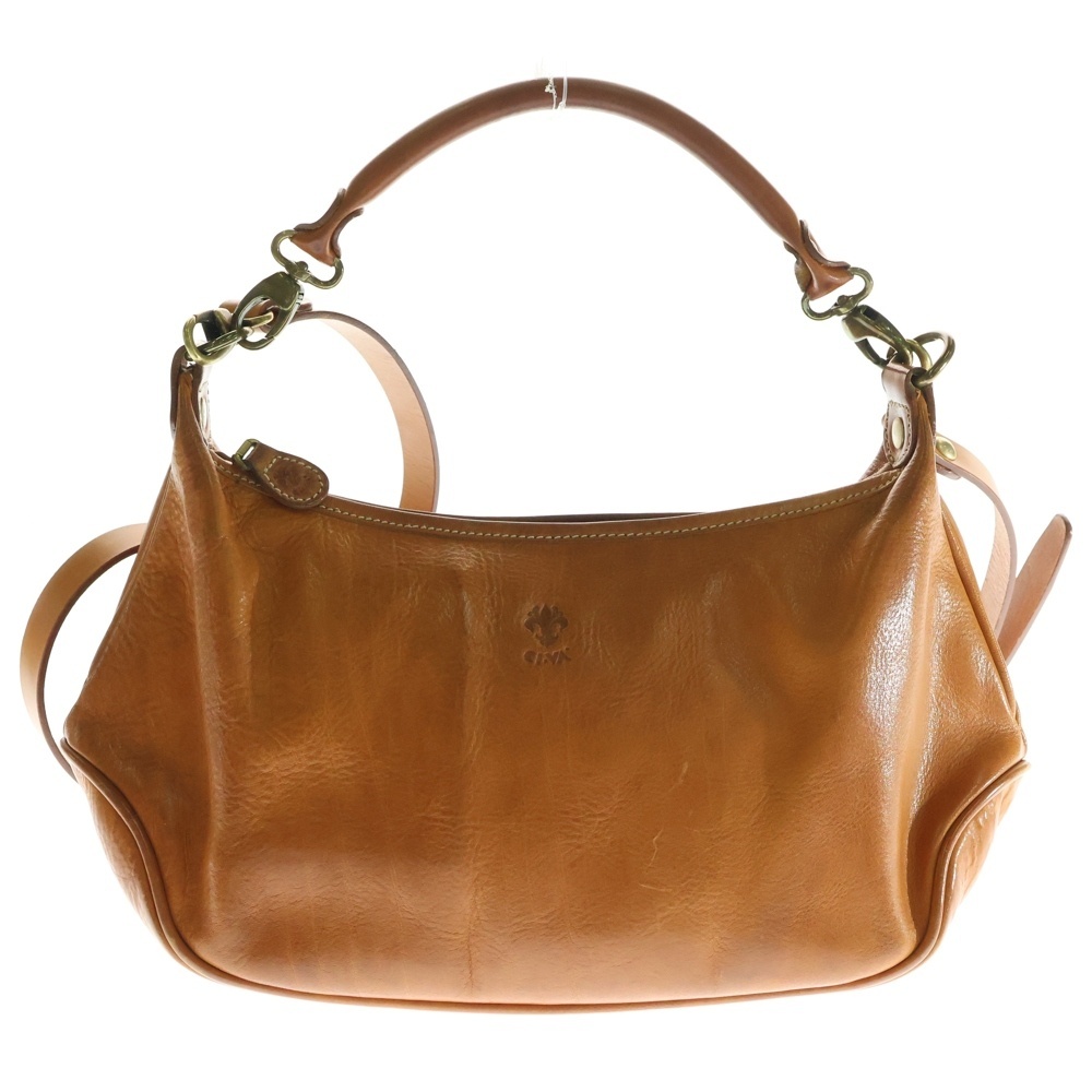 CI-VA レザー エンボスロゴ 2WAY ハンド ショルダーバッグ ゴールド金具 ブラウン拍卖