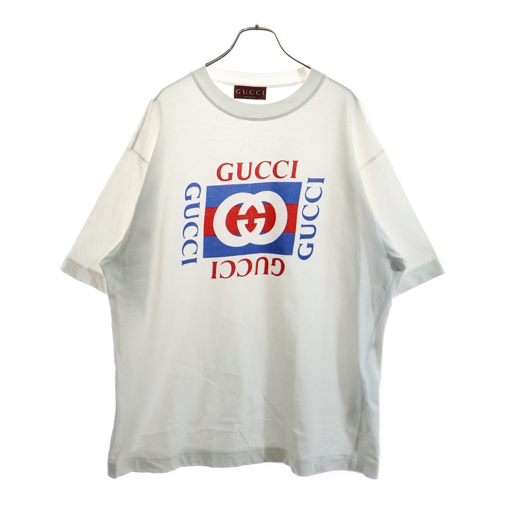 GUCCI グッチ フロントロゴ インターロック 半袖Tシャツ カットソー ホワイト 784361 XJGKA拍卖