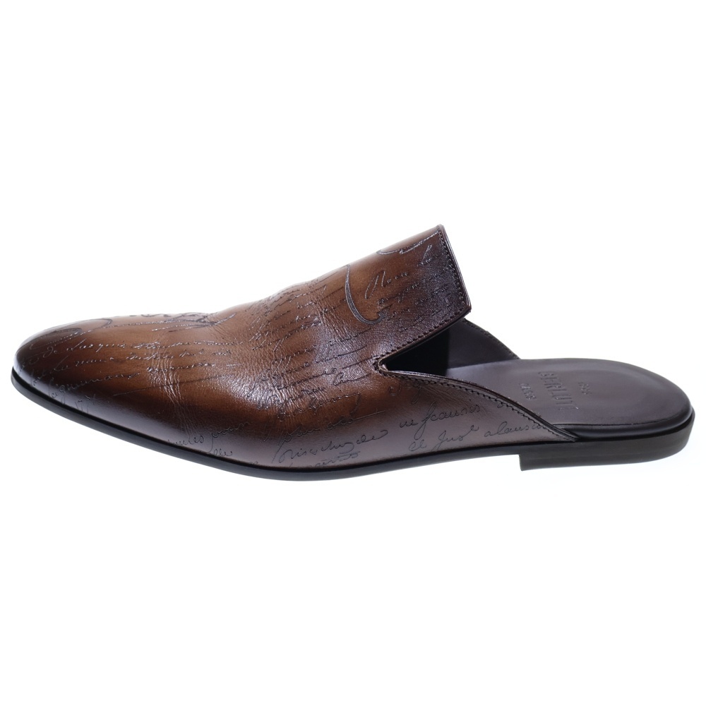 Berluti ベルルッティ カリグラフィ サイラス オマーン スリッポン ブラウン レザー 靴拍卖