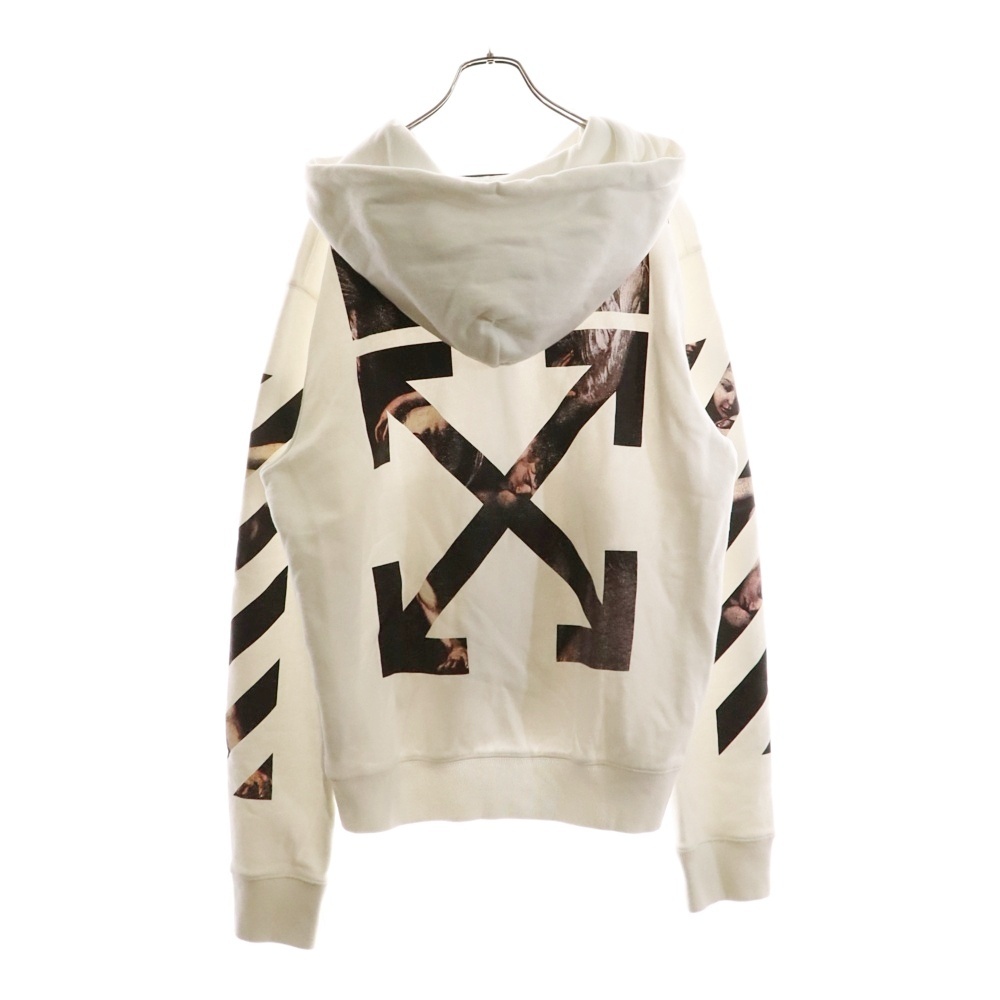 OFF-WHITE オフホワイト 20SS CARAVAGGIO ARROW Hoodie OMBE001S20E30004 バックプリント ジップアップフーディ パーカー ホワイト拍卖