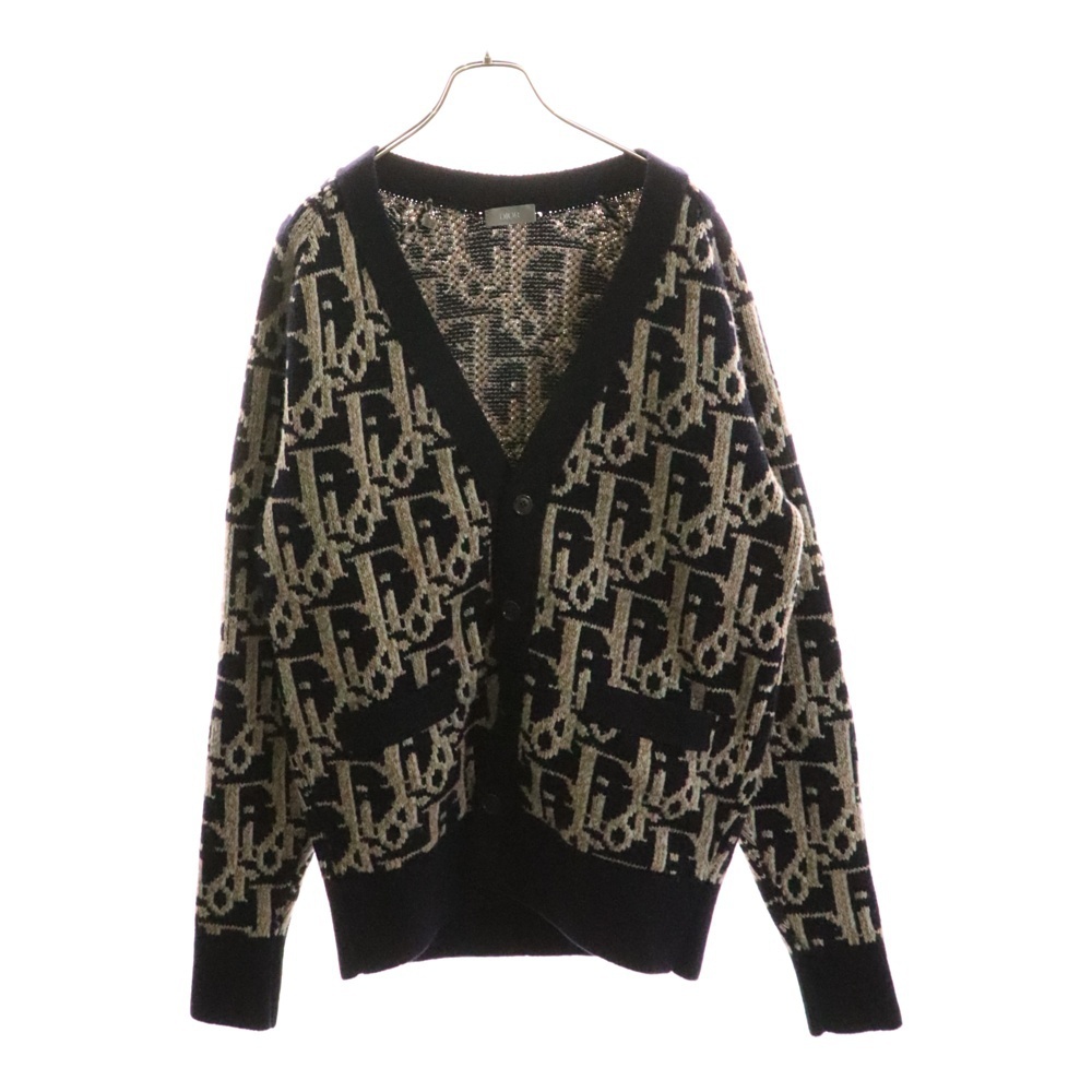 DIOR ディオール 22AW オブリーク 総柄 ウールカーディガン 213M233AT393 ブラウン拍卖