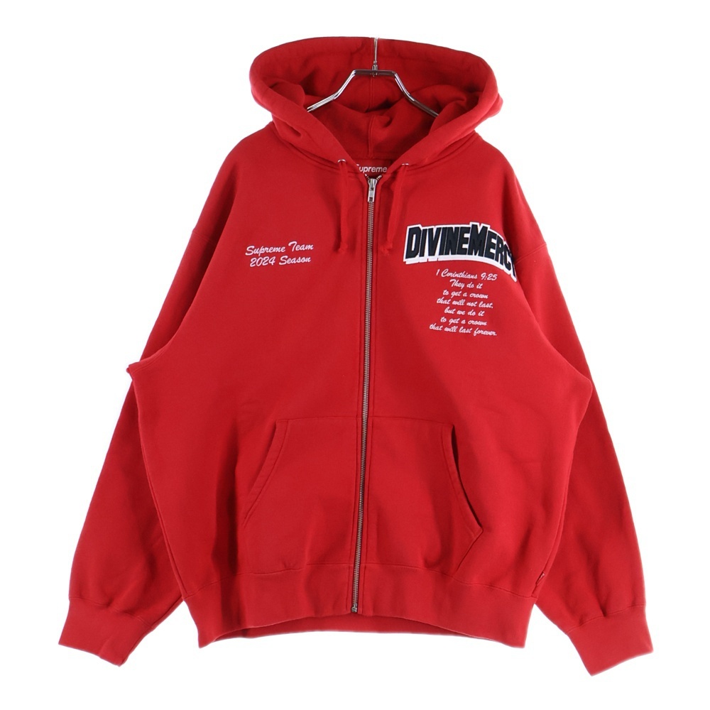 SUPREME シュプリーム 24SS Salvation Zip Up Hooded スウェットジップパーカー レッド拍卖