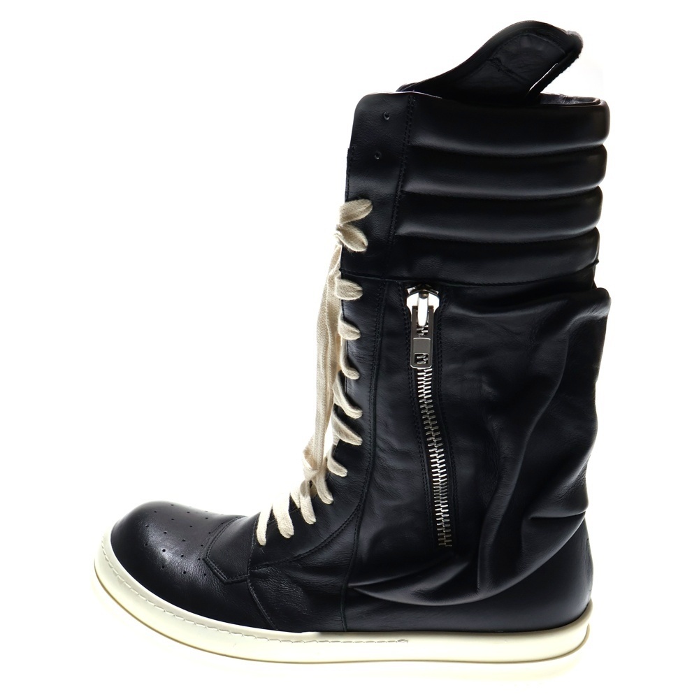 Rick Owens リックオウエンス 15SS CARGO BASKET カーゴ バスケット レザー サイドジップアップ ハイカットスニーカー ブラック RU15S4897拍卖