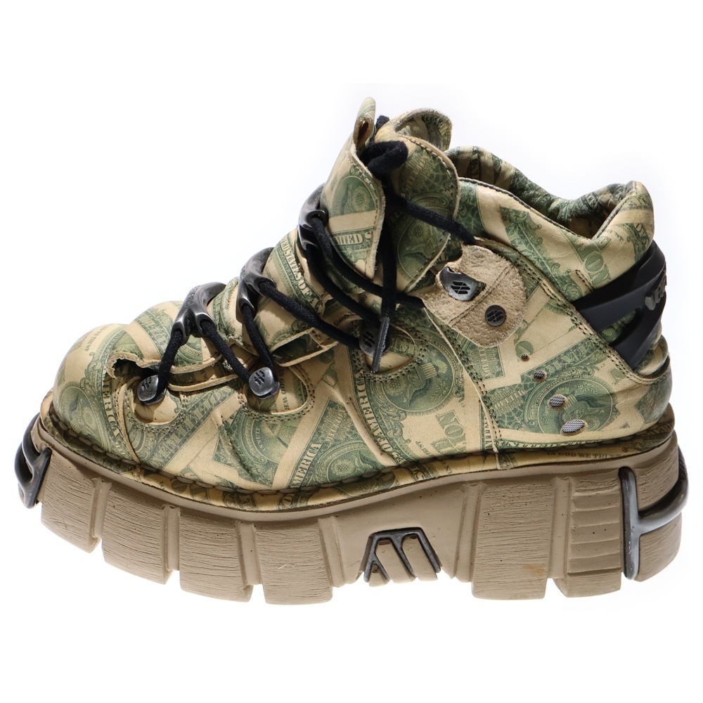 ニューロック ×ヴェトモン Platform Sneaker Leather Million Dollar レザーミリオンダラー ブーツ スニーカー グリーン UA53SN200M拍卖