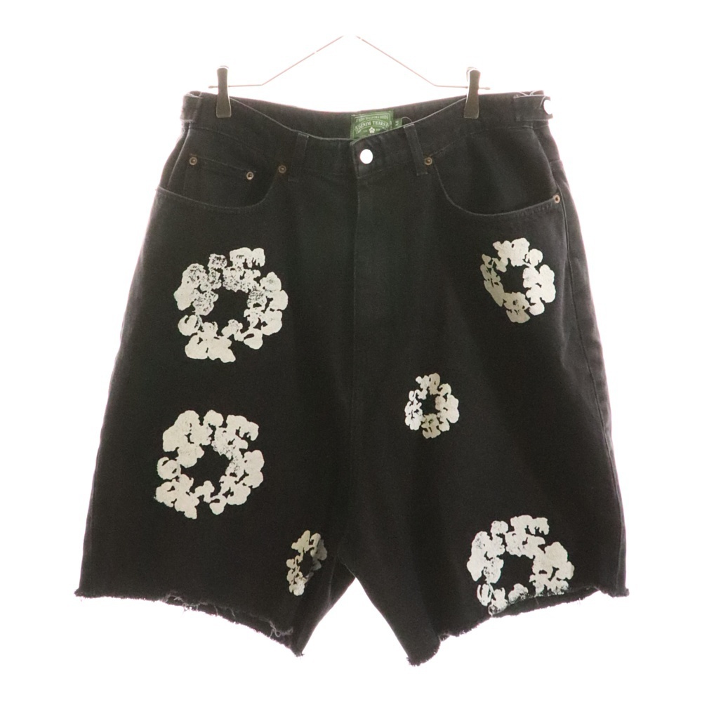 DENIM TEARS デニムティアーズ フラワーモチーフ カットオフ ハーフパンツ ショーツ拍卖