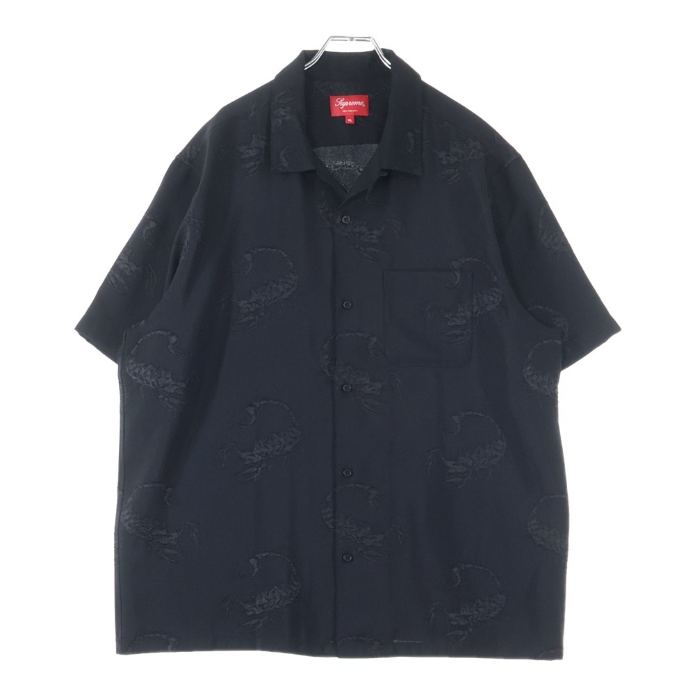 SUPREME シュプリーム 21SS Scorpion Jacquard S/S Shirt スコーピオン総柄 ジャカード 半袖シャツ ブラック拍卖