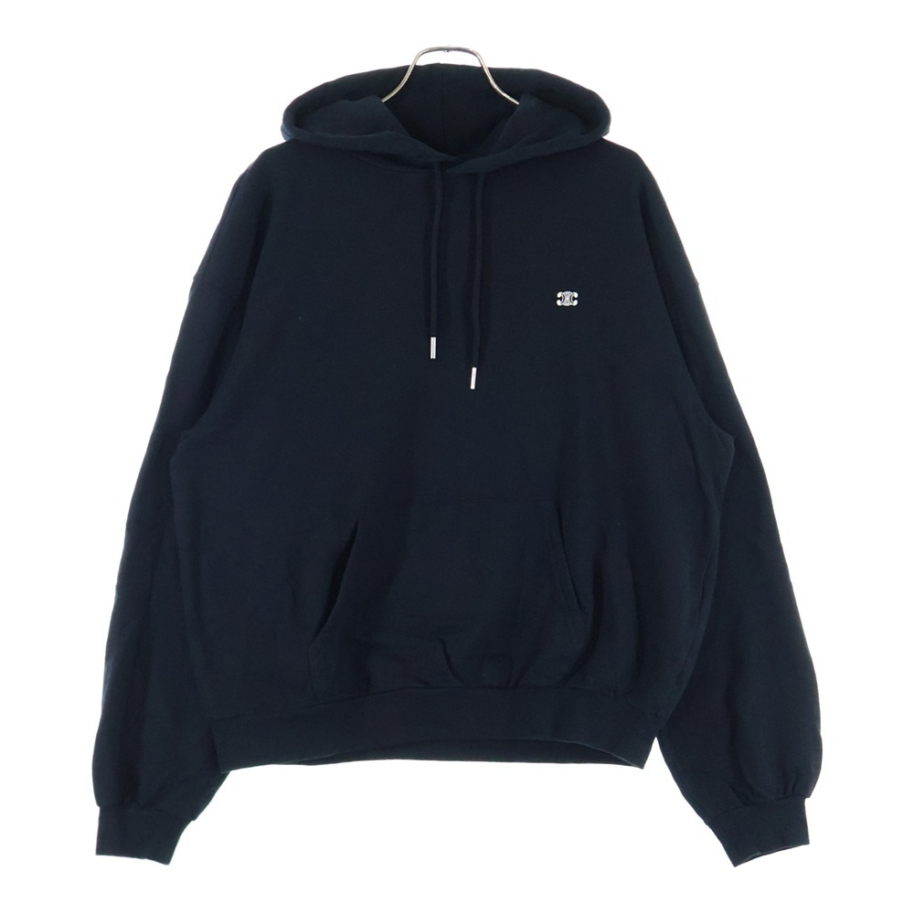 CELINE セリーヌ Sweat Pullover Parka トリオンフ カシミア混 スウェットプルオーバーパーカー ブラック 2Y35D450I拍卖