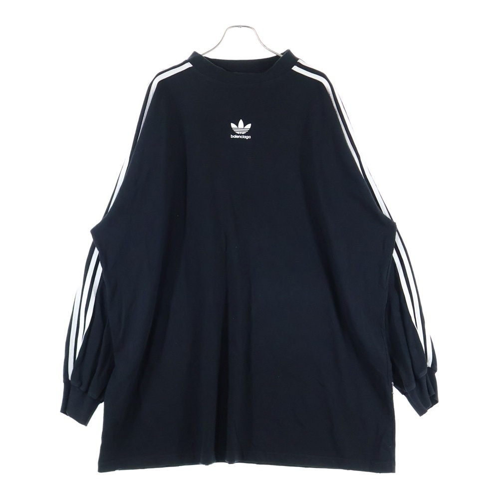 BALENCIAGA バレンシアガ 23SS ×adidasアディダス ロングスリーブ長袖 Tシャツ カットソー ブラック 728788 TNVA6拍卖