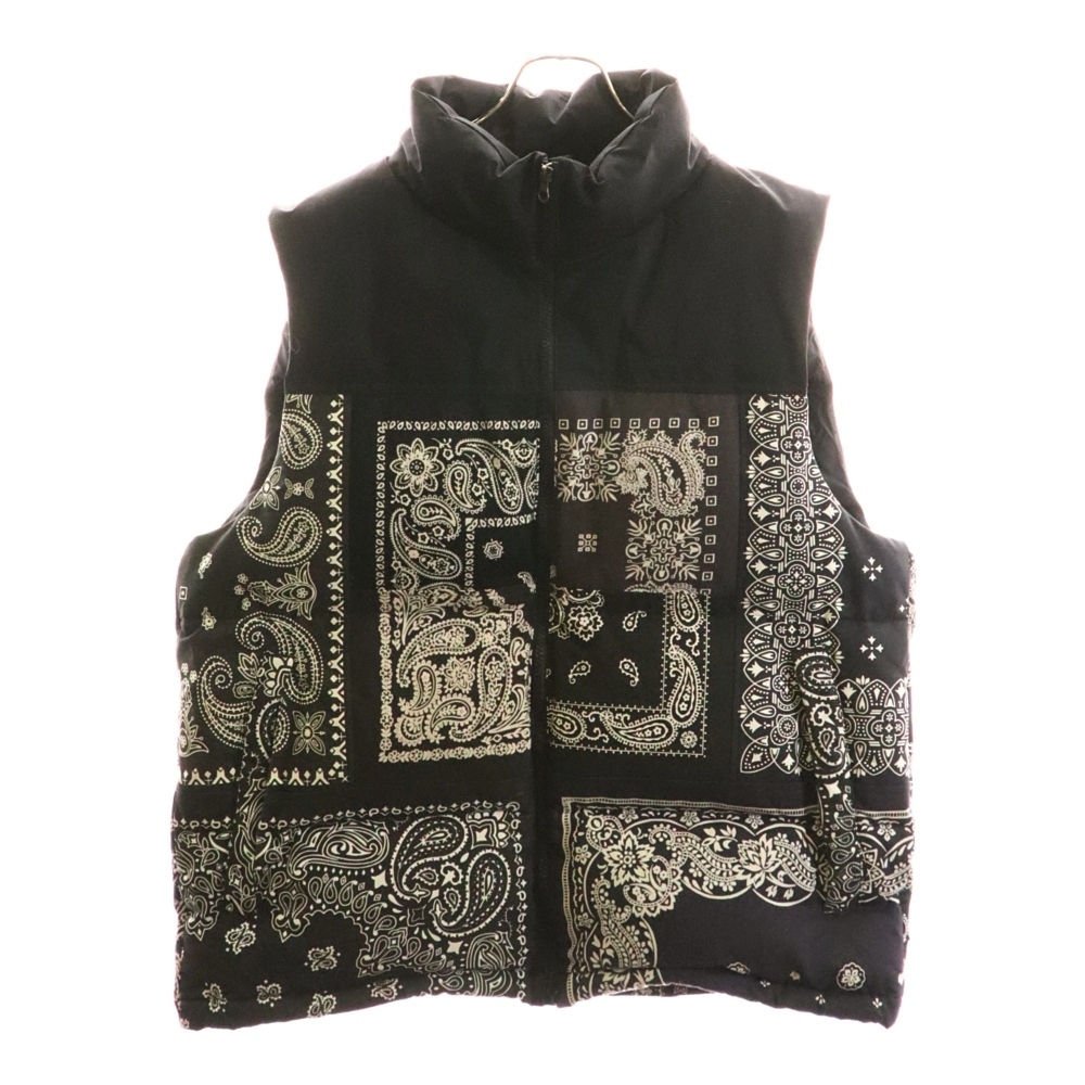 MIYAGIHIDETAKA ミヤギヒデタカ Bandana Down Vest バンダナダウンベスト パッチワークジップアップダウンベスト ブラック拍卖