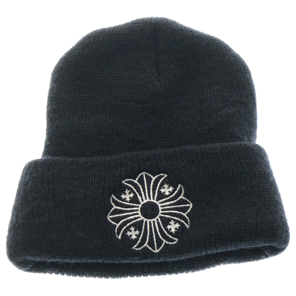 CHROME HEARTS クロムハーツ WOOL WATCH CAP FUCK YOU CHプラス刺繍ウールビーニー ニットキャップ 帽子 ブラック拍卖