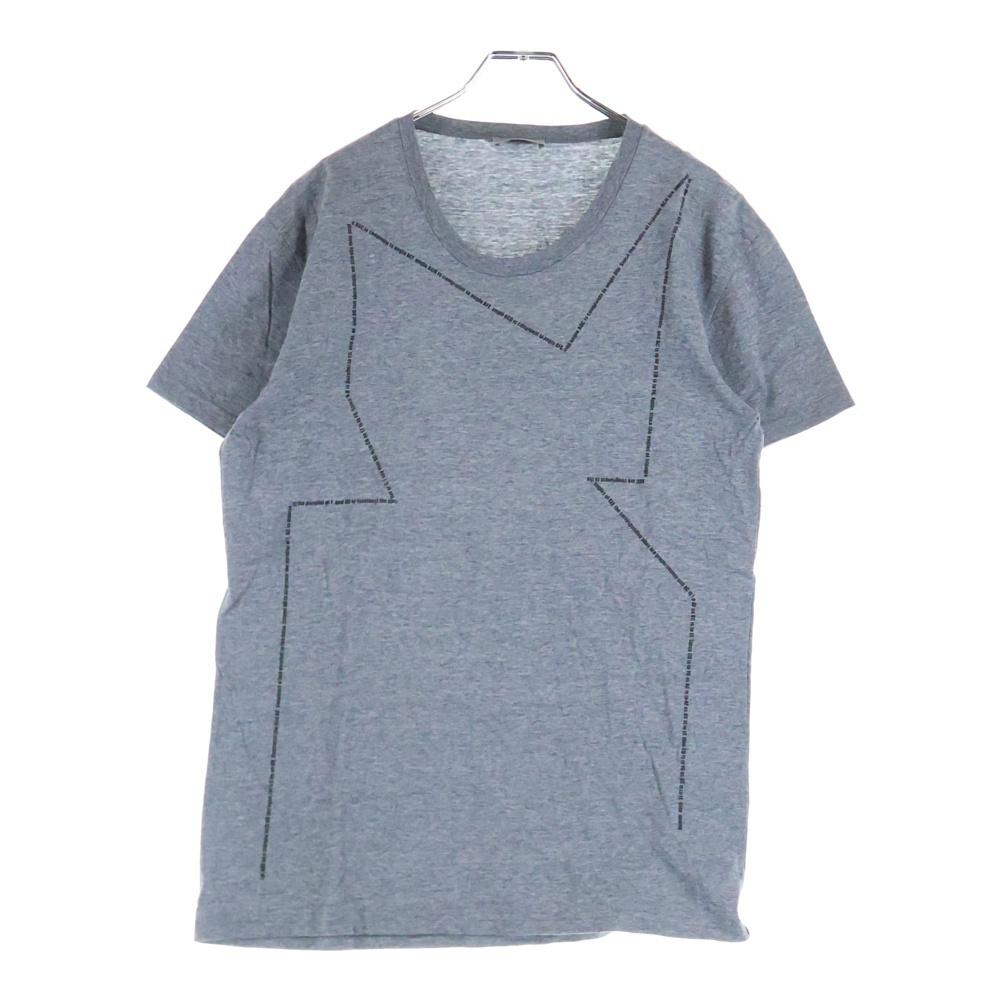 Dior HOMME ディオールオム 09AW メッセージプリント コットン クルーネック 半袖Tシャツ カットソー グレー拍卖