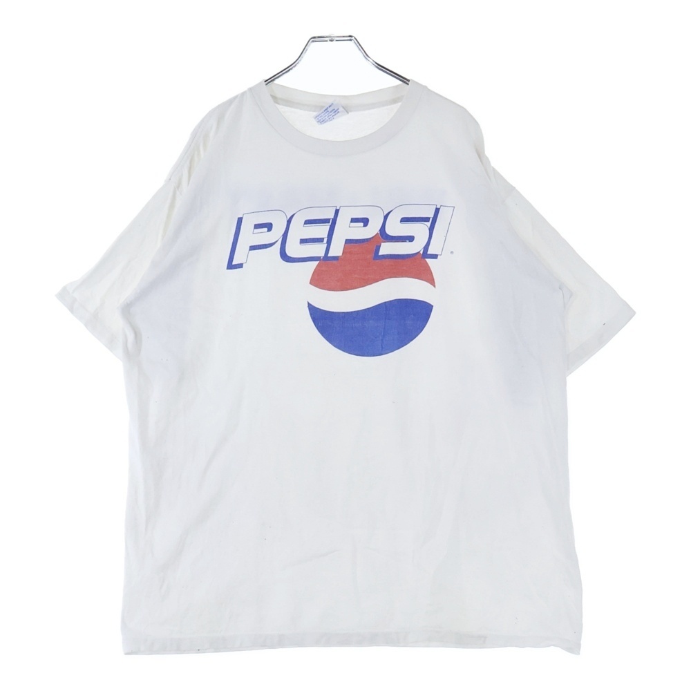 VINTAGE ヴィンテージ 90s PEPSI WAL MART ペプシ 企業ロゴ プリント 半袖Tシャツ ホワイト拍卖