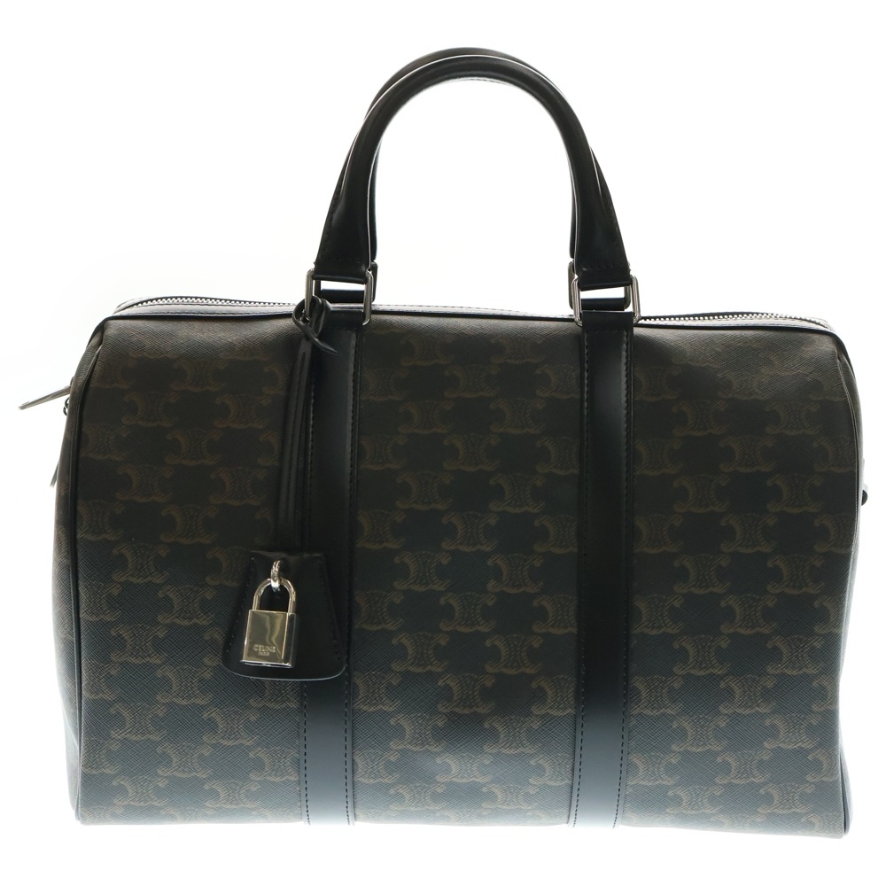 CELINE セリーヌ トリオンフ カーフスキン ラージボストンバッグ ショルダーバッグ ブラウン 118552CHI.拍卖